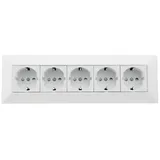ChiliTec 5-fach Steckdosenblock, weiß 250V~/ 16A, Aufbaumontage