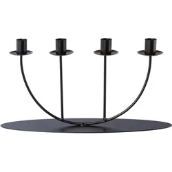 Kerzenhalter CREATIV DECO "Weihnachtsdeko", schwarz, B:40,00cm H:18,00cm T:8,00cm, Metall, Kerzenhalter, auch als Adventskranz geeignet, Höhe ca. 18 cm