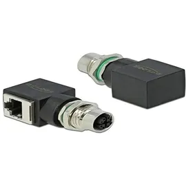 DeLock 66316 Kabeladapter M12 8 Pin X-kodiert Buchse zu RJ45 Buchse