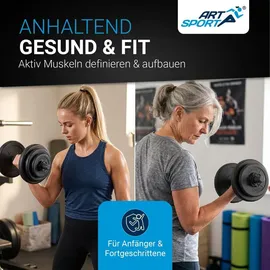 ArtSport Hantelset 20 kg Kurzhantelset schwarz