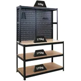 Proregal Werkbank Metall 120x180x60 cm schwarz