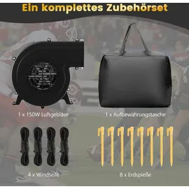 Costway Aufblasbare Beamer Leinwand, 147 Zoll, Projektor Leinwand mit Gebläse und Erdspieße, 16:9, HD, 4K, doppelseitige Projektionsleinwand für...