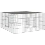 vidaXL Kaninchenkäfig 110x110x55 cm Verzinktes Eisen