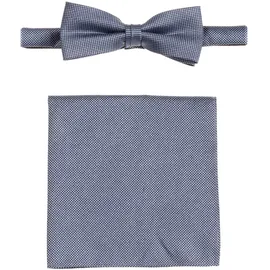Monti Fliege (2er Set) (Set, 2-tlg) Reine Seide, Fliege mit passendem Einstecktuch blau