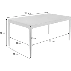 sweeek Rechteckiger Esstisch 90 x 76 x 90 cm Nussbaumfarben