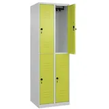 CP Spind Classic Plus clowngrün, lichtgrau 080300-20 S10009, 4 Schließfächer 60,0 x 50,0 x 185,0 cm