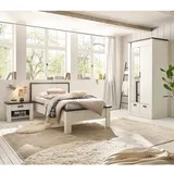 Schlafzimmer Set Pinie weiß im Landhausstil 3-teilig (dreiteilig)