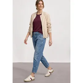 STREET ONE High Waist Barrel Leg Jeans, im Loose Fit Medium Blue random wash), 33 - 33W / 28L