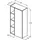 Ideal Standard Finesse Halbhochschrank 60 x 30 x 120 cm Eiche/Glas
