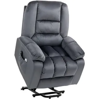 Homcom Fernsehsessel mit Aufstehhilfe Elektrisch Relaxsessel mit Liegefunktion Massagesessel mit Fernbedienung, Fußteil,