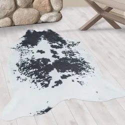 Teppich AYYILDIZ TEPPICHE "ETOSHA 4114", schwarz, B:100cm H:6mm L:135cm, Polyester, Teppiche, Pflegeleicht / Moderner Fell Look