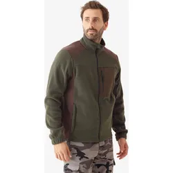 Fleecejacke 500 zweifarbig braun/grün bronzegrün|ebenholzbraun M