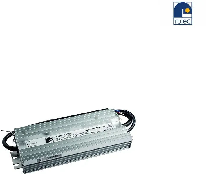 Rutec Outdoor DALI2 Dimm-Aktor, IP67, 100-277V, 24V-/200W, für VARDAflex, 1 Kanal, 1 Adresse, dynamisch RU-85785-V2