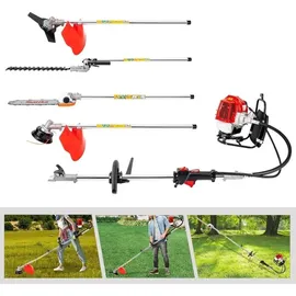 Startech 4In1 Benzin-Multitool, Rucksack-Freischneider/Trimmer/Heckenschere, 52 ccm 2-Takt Benzin Motorsense, 4 in 1 Multitool Freischneider Trimmer Set Luftgekühltes Kühlsystem Heckenschere