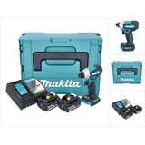 Makita Makita, Bohrmaschine + Akkuschrauber, DTD 157 RGJ Akku Schlagschrauber 18 V 140 Nm 1/4" Brushless + 2x Akku 6,0 Ah + Ladegerät + (Akkubetrieb)