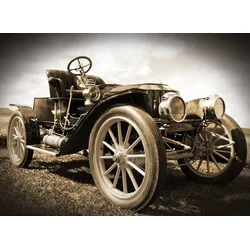 Fototapete PAPERMOON "Vintage Retro Car", bunt (mehrfarbig), B:3m L:2,23m, Vlies, Tapeten