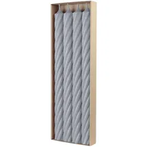 Richard Wenzel RUSTIC TWIST Stabkerzen 350 x 28 mm silbergrau 4 St.