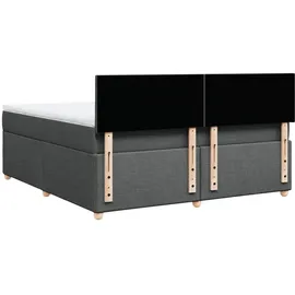 vidaXL Boxspringbett 180 x 200 cm Dunkelgrau