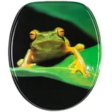 Toilettendeckel WC-Sitz MDF Absenkautomatik FROSCH GRÜN