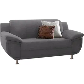 TRENDMANUFAKTUR Couch Kunstleder 2-Sitzer Grau