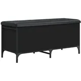 furnicato Truhenbank Sitzbank Schwarz 102 x 42 x 45 cm mit Stauraum und Kissen schwarz 102 cm x 45 cm
