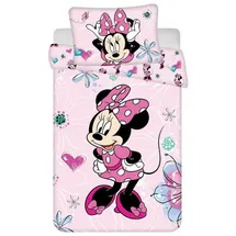 Jerry Fabrics Minnie Mouse Bettwäsche Set Minnie Maus Flowers 02'' Baby Bettwäsche 100x135 + 40x60 cm, 100% Baumwolle