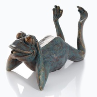 Wasserspeier Figur Frosch aus Kunststein - (L x B x H): ca. 340 x 210 x 235 mm - Schlauchanschluss 13 mm - Schlauchlänge ca. 1,4 m - Wassergarten Dekoration Teichfigur, esotec 100731