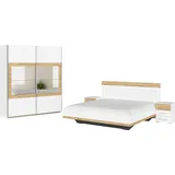 rauch Schlafzimmer-Set Tarragona, (Set, 4-tlg), Schrank in 3 Breiten, Bett in 2 Breiten, 2 Nachttische MADE IN GERMANY weiß