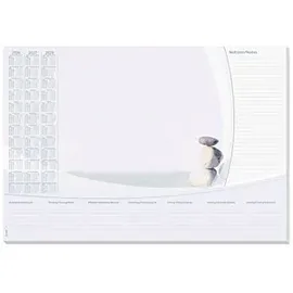 Sigel Schreibtischunterlage Harmonie 2026/2027/2028 weiß/grau Papier 59,5 x 41,0 cm, 30 Blatt