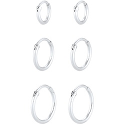 Elli Creolen Set Trio Basic Must-Have Trend 925 Silber Damen 