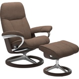 Stressless Stressless® Relaxsessel Consul (Set, Relaxsessel mit Hocker), mit Hocker, mit Signature Base, Größe M, Gestell Wenge beige|braun