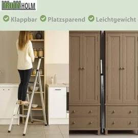 Trutzholm Alu Trittleiter Klapptrittleiter 4 Stufen