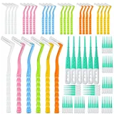 90 Teiliges Interdentalbürsten Set,30 Stück Interdentalbürsten Und 60 Stück Grüne Silikon Zahnzwischenraum Bürsten , Zahnbürsten Für Zwischen Zähnen Und Zahnfleisch 6 Größen (0.4 Bis 1.5mm)