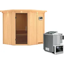 Karibu Siirin inkl. 9 kW Bio-Kombiofen + ext. Steuerung + Dachkranz