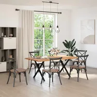 VidaXL Esstisch mit Baumkanten 180x100x74 cm Massivholz Eiche Rechteck