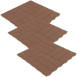 WellHome Marte Pack 3 Fliesen für Terrasse 55,5x55,5 cm Kreuz-Effekt in Braun