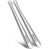 ZOMAKE Schuhlöffel Lang 42cm Schuhanzieher Lang Metall,Langer Schulöffel Edelstahl Stabil(2er Silber B) - 42