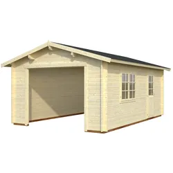 Palmako Garage Roger 19,0 m2 - 44 mm - ohne Tor naturbelassen