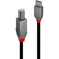 Lindy USB-Kabel USB 2.0 USB-C® Stecker, USB-B Stecker 1.00m Schwarz 36941