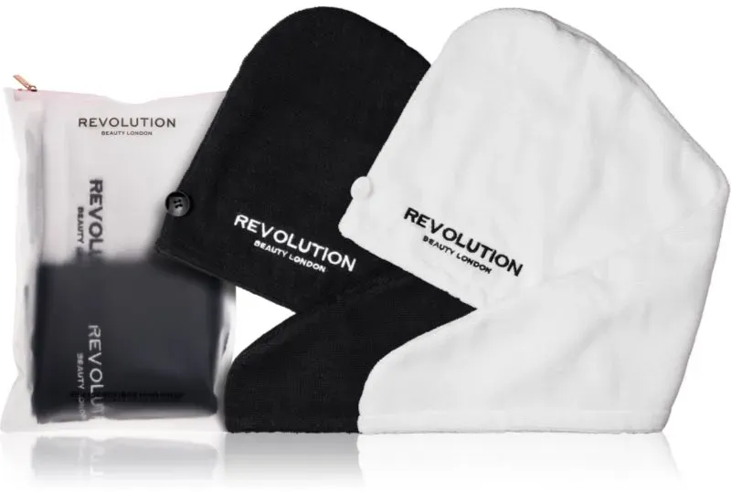Revolution Haircare Microfibre Hair Wraps Handtuch für das Haar Farbton Black/White 2 St.