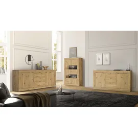Home Affaire Vitrine Basic 102 x 43 x 162 cm Braun/Beige