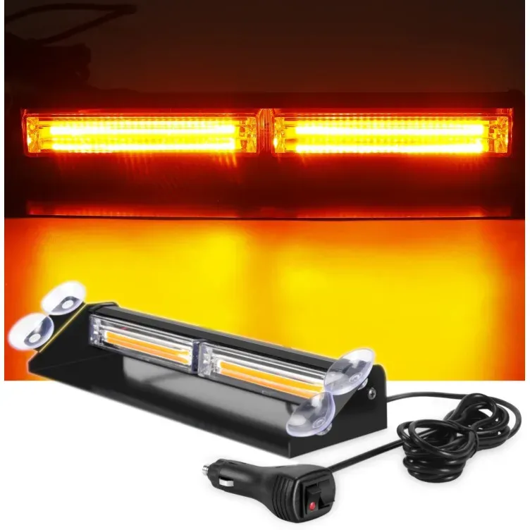 Gelbe Not- und Warnleuchte (Blitzleuchte), LED-Bar mit Halterung für Abschleppplattform 12–24V