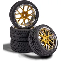 CARSON 500900163 1:10 Räderset Y-Design2 (4) gold/chrom