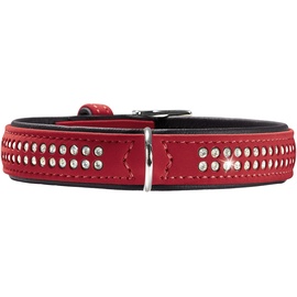 Hunter Softie Deluxe Hundehalsband, Kunstleder, glitzernde Strasssteine, 40 (XS-S), rot