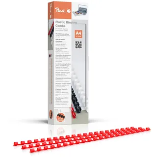 Peach Plastikbinderücken A4 - 6mm - 25 Blatt - 100 Stück - rot - PB406-03