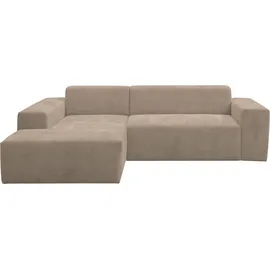 otto home Ecksofa OTTO HOME "Zeus-L modern & zeitlos, Breite 253 cm, bequemes Sofa", braun (hellbraun), B:253cm H:70cm T:188cm, 100% Polyester, Sofas, Ecksofa, Curvy Trend Ecksofa mit urbaner Optik