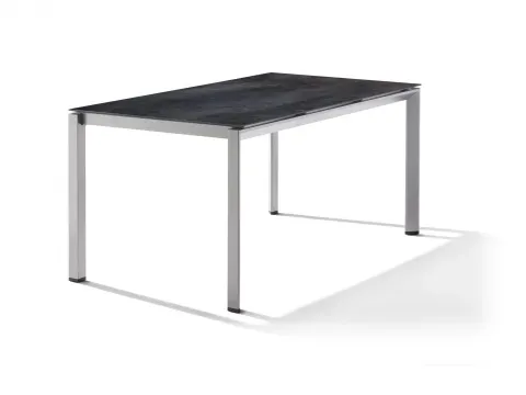 Sieger Gartentisch 160x90cm Polytec Zement anthrazit-Gestell Graphit