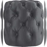 CLP Sitzhocker Drancy, Samt rund gepolstert mit Zierknöpfen, Chesterfield-Optik, Polsterhocker für Wohnzimmer & Schlafzimmer