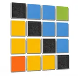 platino24 Akustikplatte 16 Elemente 3D-Set Colore Quadrat 27,5 x 27,5 cm Multicolore gelb