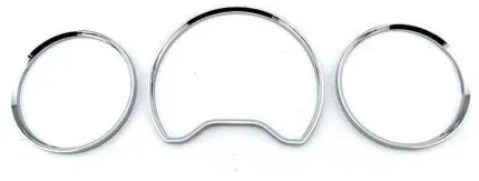 Ringe für das Armaturenbrett für Mercedes W202 (96–01) / W208 CLK (97–02) / W210 (95–99) - Silber